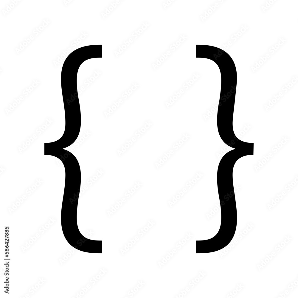 Poster simple hooked bracket icon. vector.