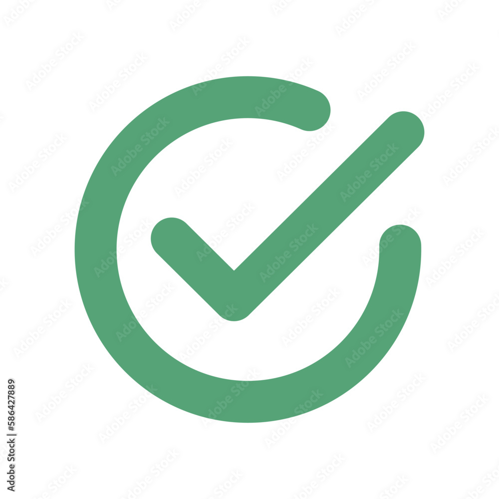 Poster round check mark symbol. certification or permission. vector.