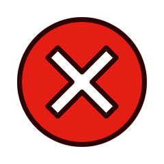 Obraz premium Round cross mark icon. Cancel button. Vector.