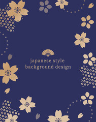 Fototapeta na wymiar 桜モチーフの和風な背景デザイン。日本のイメージ。伝統模様