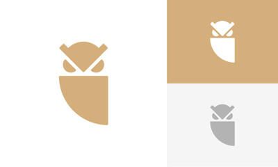 simple owl logo design vector