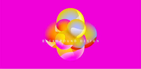 Spheres and circles abstract background, trendy colorful design. Vector Illustration For Wallpaper, Banner, Background, Card, Book Illustration, landing page