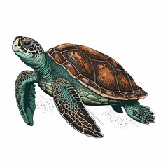 Sea Turtle Logo. Generative AI