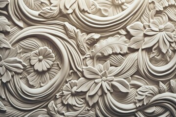 detailed shot of a floral wall decoration. Generative AI