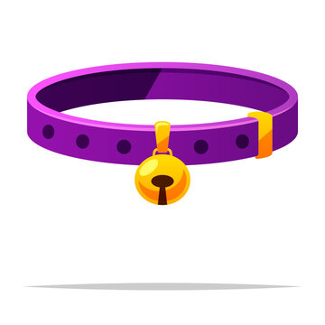 recommend clip art: Cat collar with bell vector isolated illustration