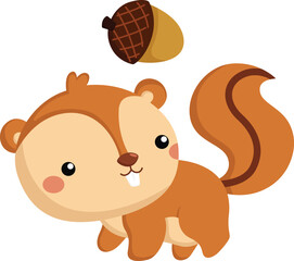 a vector of a cute squirrel