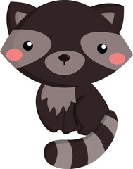 a vector of a cute raccoon

