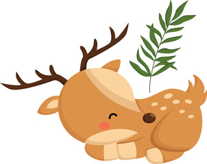 a vector of a cute deer