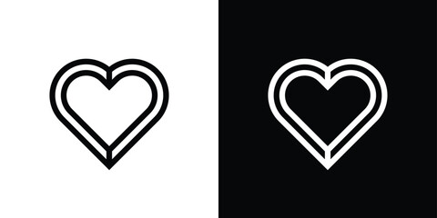 Love symbol vector, heart icon design in line art style
