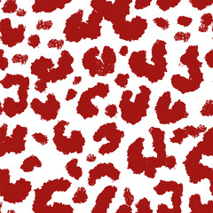 Fototapeta na wymiar Repeatable red leopard print pattern or print