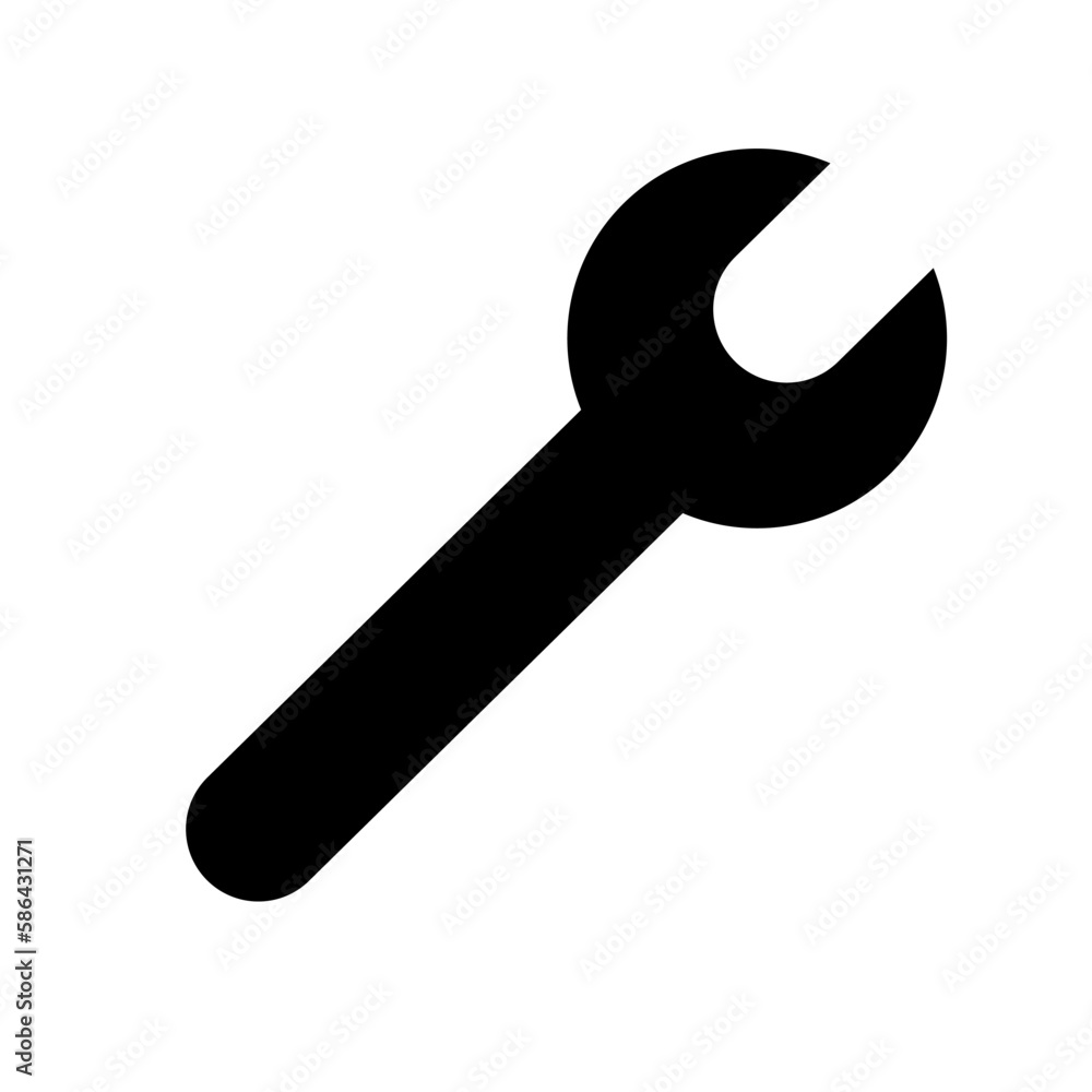 Poster spanner silhouette icon. setting and tool icon. vector.