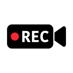 Recording camera. REC. filming. Vector.