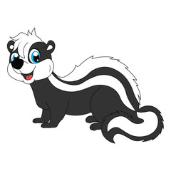 cute skunk animal cartoon illustration graphic
