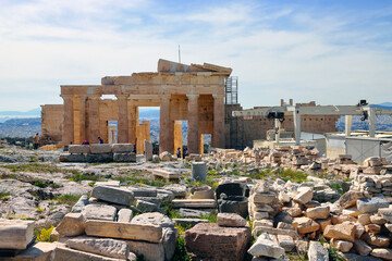 The ruins of the Acropolis. Athens Greece