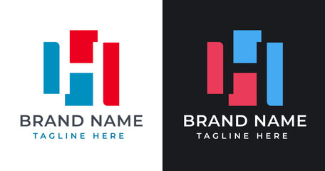 Letter H Logo icon Design with Abstract Square Shape