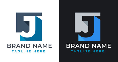 J Letter Logo Design with Abstract Square Shape