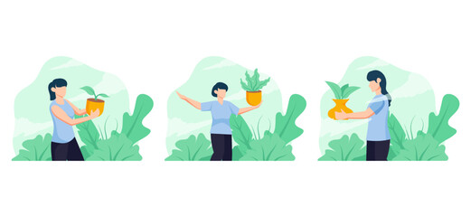 Flat Bundle Earth Day Design Illustration