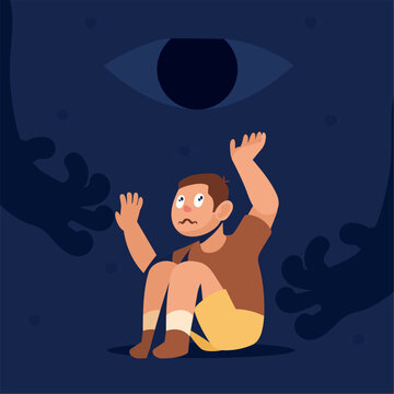 man sufering of scopophobia