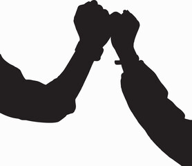 Silhouette promise, little finger promise, lovers promise with little finger