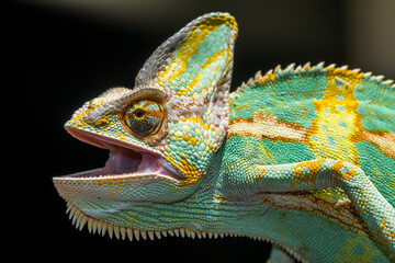 The veiled chameleon (Chamaeleo calyptratus) is a species of chameleon (family Chamaeleonidae) native to the Arabian Peninsula