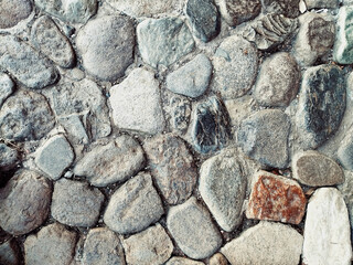 Texture of a staircase made of natural stones from an ancient park in Japan
