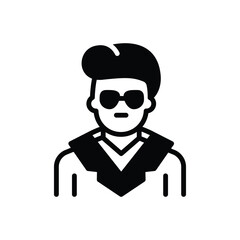 Black solid icon for elvis