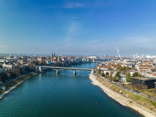 Rhine river by drone
