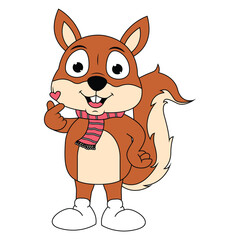 cute squirrel animal cartoon illustration graphic