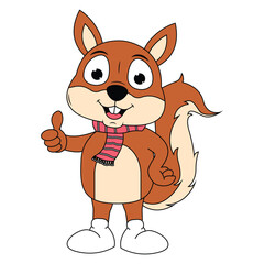cute squirrel animal cartoon illustration graphic
