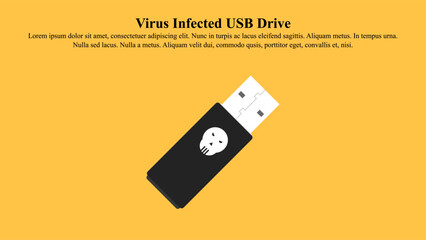 Illustration concept of the virus-infected USB drive.