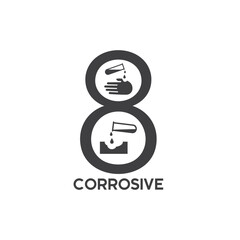 symbol of corrosive, corrosive icon, vector art.