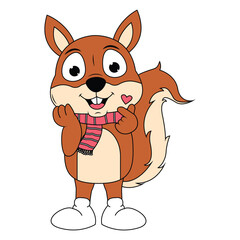cute squirrel animal cartoon illustration graphic