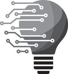 Digital Bulb Technology Icon