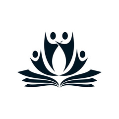 Kids school and education logo design. Children care school iconic symbol.