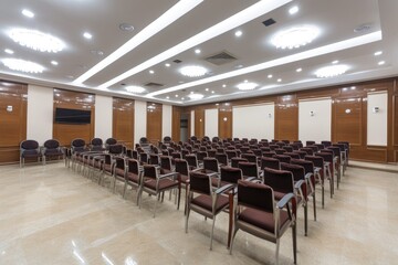 conference hall with chairs , ai generated