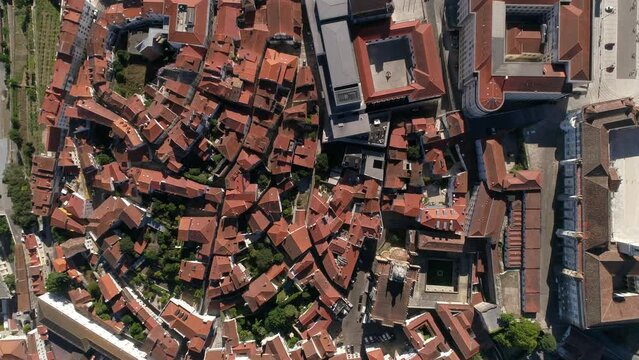 Top View City Buildings of Coimbra Portugal
