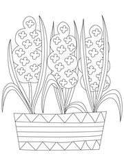 Vector coloring book for adults. Summer wild meadow flowers. Vector isolated elements