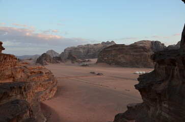  Beautiful Wadi Rum landscapes from the desert in Jordan with its pink and orange rock formations