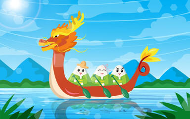 Fototapeta na wymiar Dragon Boat Festival Landscape