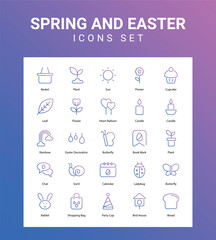 Spring and ester related icon set