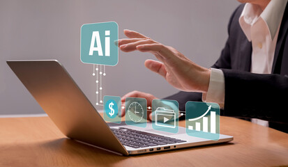 Digital system for transferring documents, financial management technology concept.