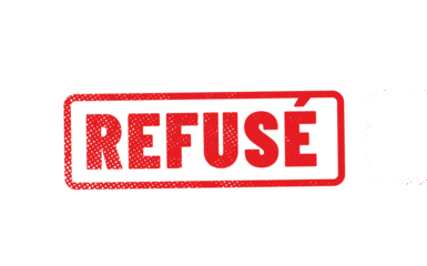 tampon refusé écrit en rouge