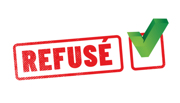 tampon refusé écrit en rouge