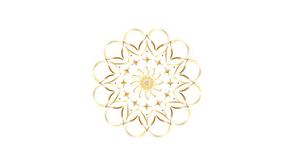 golden mandala design and floral ornament