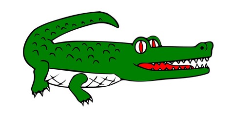 crocodile cartoon with sign