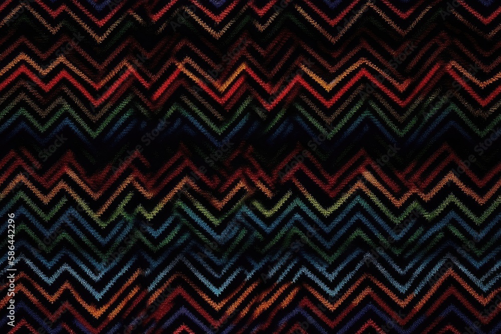 Aufkleber vibrant zigzag pattern on a dark background. generative ai