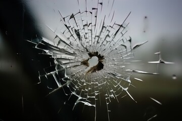Bullet hole in window. Cn be used for overlay. Great for stories of crime, mafia, shootout, extortion, FBI etc.