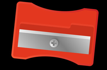 pencil sharpener red color vector illustration