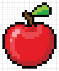 Obraz premium apple cross stitch pattern vector
