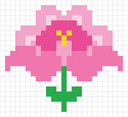 flower cross stitch pattern or design vector
